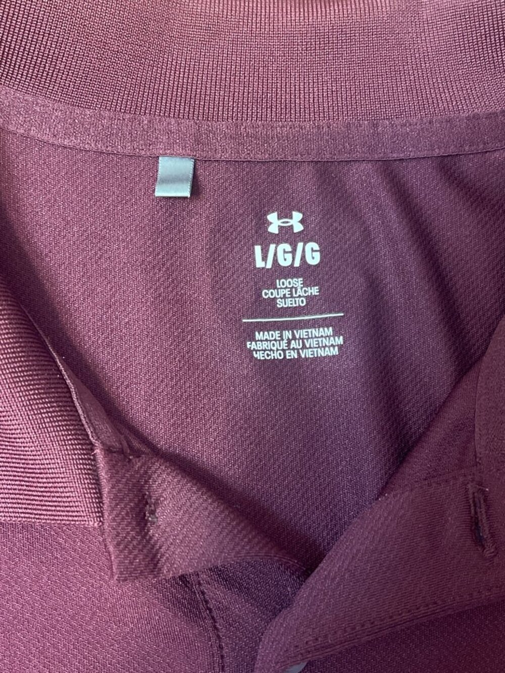 Under Armour Loose Fit Polo Deep Purple Sz Large - Picture 3 of 6